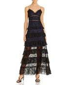 O.p.t Noelle Tiered Lace Gown