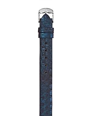 Philip Stein Metallic Navy Calf Leather Watch Strap, 12mm
