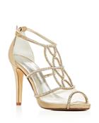Caparros Ellen Jeweled Metallic Satin High Heel Sandals