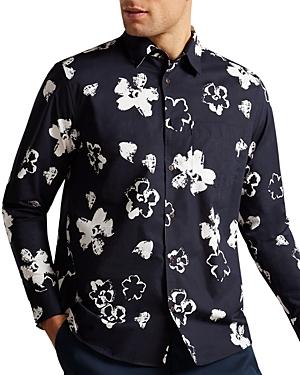 Ted Baker Sevlo Cotton Magnolia Print Button Down Shirt