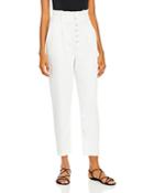 Paige Pleated Carrot Leg Jeans In White
