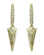 Aqua Linear Pyramid Drop Earrings In 18k Gold Plated Sterling Silver - 100% Exclusive