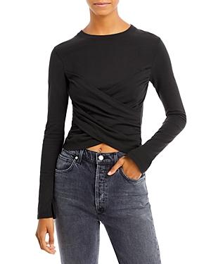 Jonathan Simkhai Ellyn Organic Cotton Wrap Front Tee