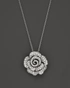 Diamond Rose Pendant Necklace In 14k White Gold, 1.0 Ct. T.w. - 100% Exclusive