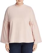 Vince Camuto Plus Bell-sleeve Mock-neck Top