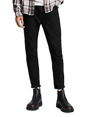 Allsaints Dean Cropped Slim Jeans In Jet Black