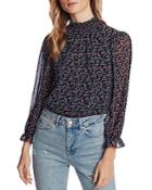 1.state Printed Smock-neck Blouse