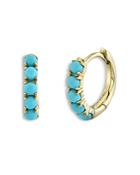 Moon & Meadow 14k Yellow Gold Kate Composite Turquoise Small Hoop Earrings