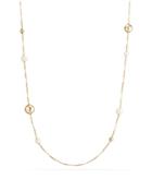 David Yurman Solari Long Station Necklace With Cultured Freshwater Pearls In 18k Gold