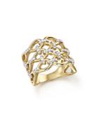 Diamond Micro-pave Lattice Ring In 14k Yellow Gold, .50 Ct. T.w. - 100% Exclusive