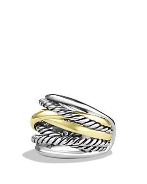 David Yurman Crossover Wide Ring With Gold
