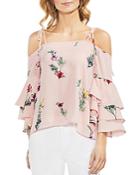 Vince Camuto Floral Tiered Ruffle-sleeve Top