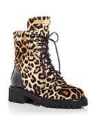 Giuseppe Zanotti Women's Leopard Print Velvet Combat Boots