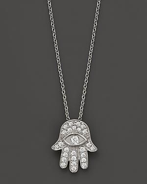 Roberto Coin Diamond Hamsa Hand Necklace Set In 18k White Gold