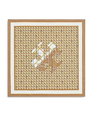 Tory Burch Woven Cane Pattern Silk Twill Neckerchief