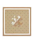 Tory Burch Woven Cane Pattern Silk Twill Neckerchief