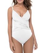 Profile By Gottex Ribbons Ribbons Crossover V-neck One Piece Swimsuit