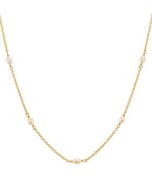 Argento Vivo Cultured Freshwater Pearl Station Necklace In 18k Gold-plated Sterling Silver, 16-18
