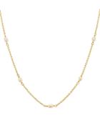Argento Vivo Cultured Freshwater Pearl Station Necklace In 18k Gold-plated Sterling Silver, 16-18