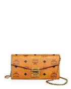 Mcm Patricia Visetos Large Wallet On A Chain Crossbody