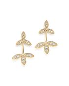 Adina Reyter 14k Yellow Gold Double Flower Diamond Drop Earrings