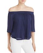 Three Dots Off-the-shoulder Double Layer Top
