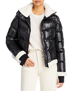 Avec Les Filles Shiny Cropped Puffer Coat (50% Off) - Comparable Value $199