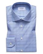Eton Micro-gingham & Windowpane Regular Fit Dress Shirt
