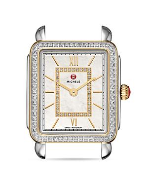 Michele Deco Ii Two-tone Diamond Dial Watch Head, 26mm X 27.5mm