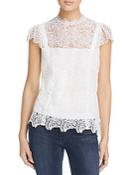 Elie Tahari Zandaya Lace Cap-sleeve Top