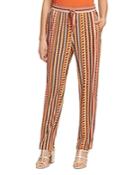 Dkny Printed Pull On Tie Front Pants