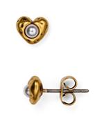 Marc Jacobs Hammered Heart Stud Earrings