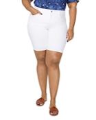 Nydj Plus Ella Denim Shorts In Optic White