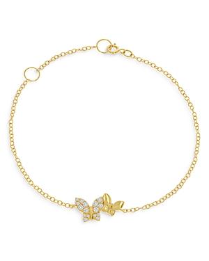 Bloomingdale's Diamond Butterfly Bracelet In 14k Yellow Gold, 0.15 Ct. T.w - 100% Exclusive