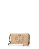 Tory Burch Perforated Logo Flat Leather Wallet Crossbody