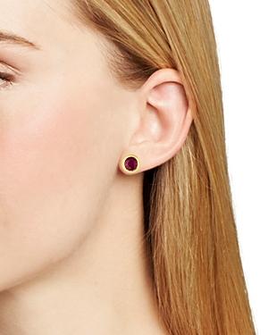 Bloomingdale's Ruby Bezel Set Stud Earrings In 14k Yellow Gold - 100% Excluisve
