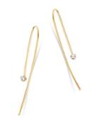 Zoe Chicco 14k Yellow Gold Prong Diamonds Diamond Long Wire Drop Earrings