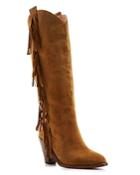 Ash Suede Fringe Tall Mid Heel Boots