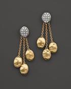 Marco Bicego Siviglia Triple Drop 18k Yellow Gold Earrings With Diamonds
