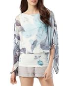 Phase Eight Chantay Rose Print Overlay Blouse