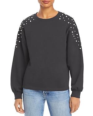 Lucy Paris Faux Pearl Embellished Sweatshirt