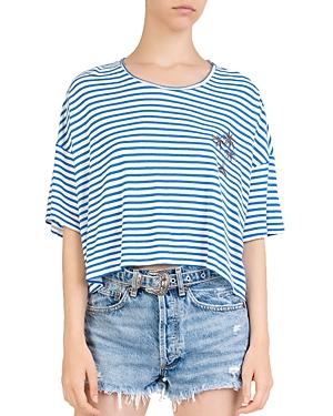 The Kooples Embroidered Striped Tee