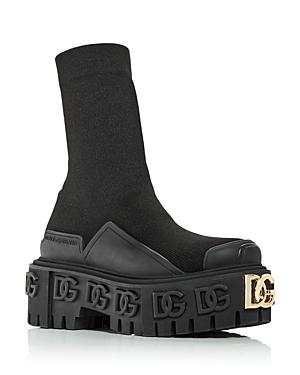 Dolce & Gabbana Women's Stretch Platform Biker Boots