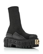 Dolce & Gabbana Women's Stretch Platform Biker Boots