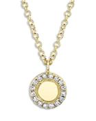 Moon & Meadow 14k Yellow Gold Diamond Halo Disc Pendant Necklace, 18 - 100% Exclusive
