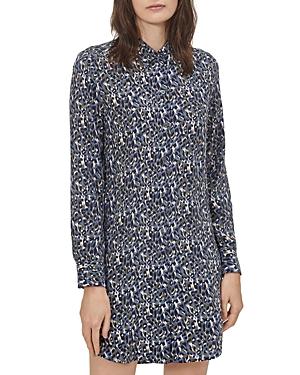 Equipment Essential Animal Print Silk Mini Shirtdress