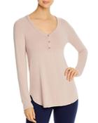 Three Dots Long-sleeve Brushed Henley Top