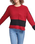 Dkny Colorblocked Pocket Sweater