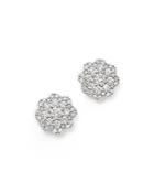 Bloomingdale's Diamond Cluster Floral Stud Earrings In 14k White Gold, 1.10 Ct. T.w. - 100% Exclusive