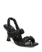 Sam Edelman Women's Marlena Square Toe Scrunched Leather Strappy Sandals